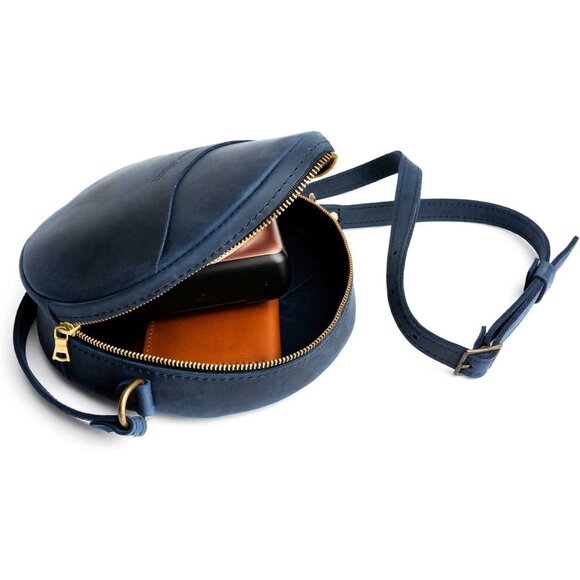 🆕Portland Leather Women Deep Water Imported Goods Circle Handmade Crossbody Bag - Picture 5 of 10